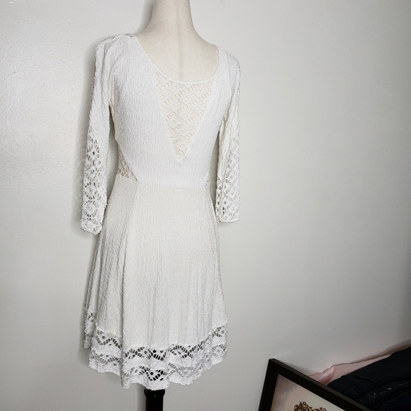 Free People To the Point Dress Snow Cut Out Lace White Seductive Bohemian Summer - Picture 13 of 16